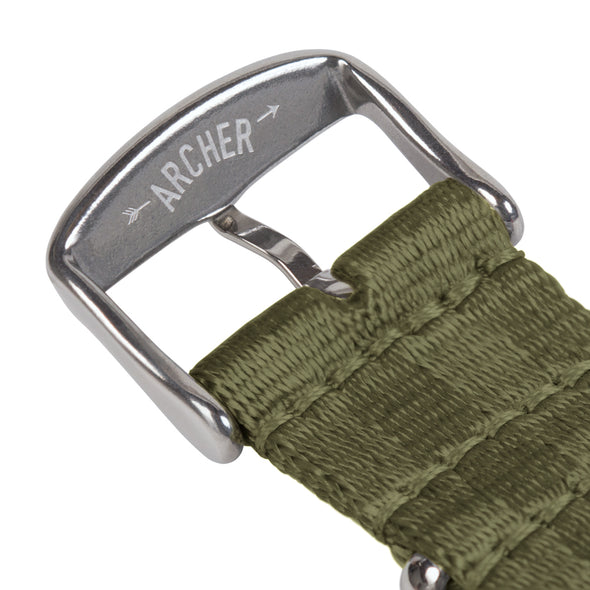 Seat Belt NATO - Olive, Stainless Hardware, ARC-SBNATO-OLV22, ARC-SBNATO-OLV20, ARC-SBNATO-OLV18