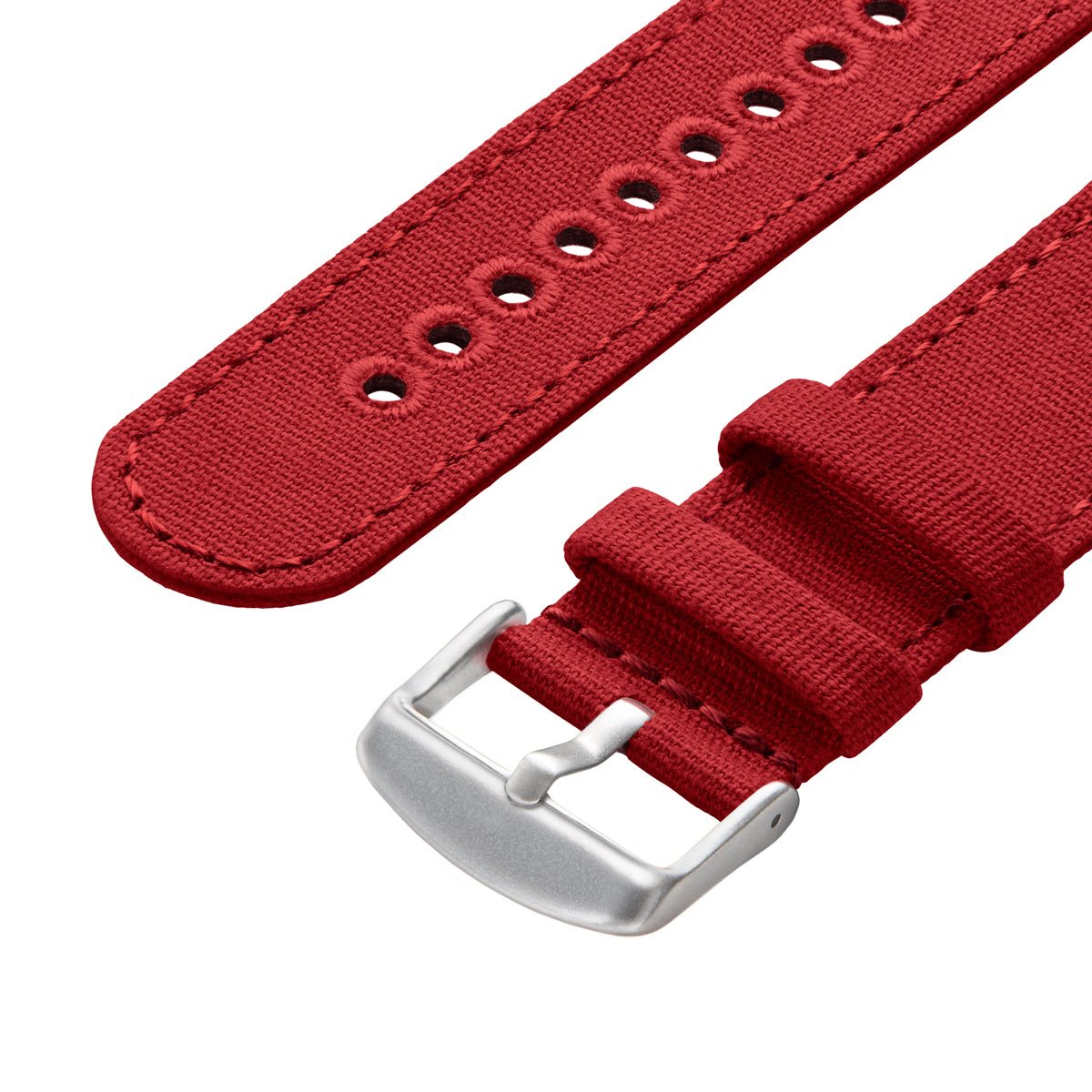 Apple Watch Canvas - Carmine Red/Silver Aluminum – Archer Watch Straps