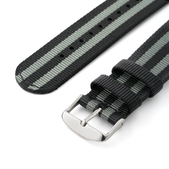 Quick Release Nylon - Black and Gray (James Bond), ARC-QRN-BLKGRY22, ARC-QRN-BLKGRY20, ARC-QRN-BLKGRY18