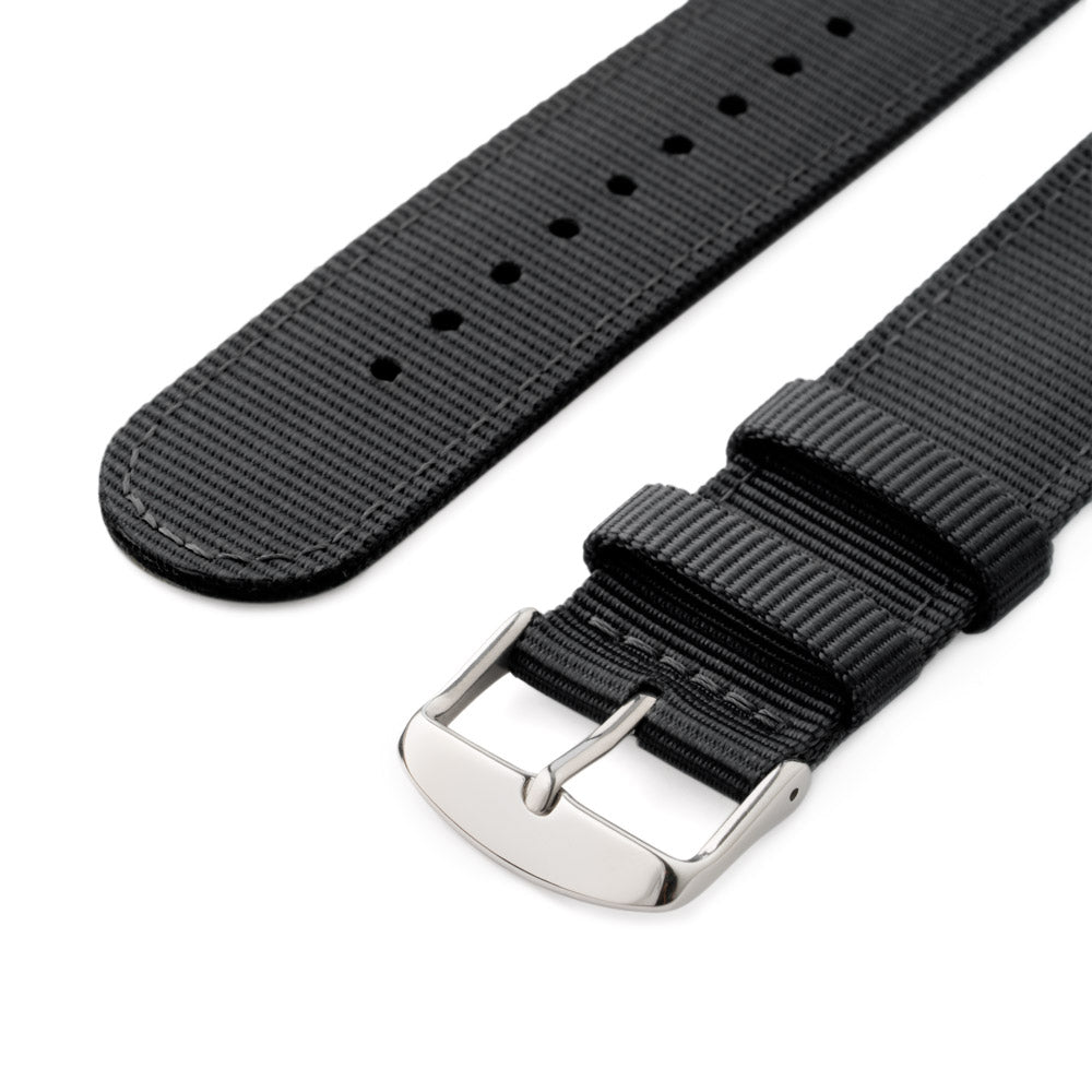 Apple Watch Nylon - Black/Stainless, ARC-AWNYL-BLKS42, ARC-AWNYL-BLKS38