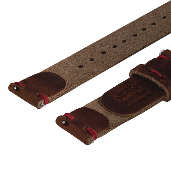 Quick Release Horween Leather - Havana Brown/Red, ARC-QRL2-BRNRED22, ARC-QRL2-BRNRED20, ARC-QRL2-BRNRED18