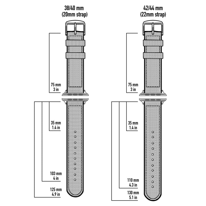 Apple Watch Canvas - Faded Olive/Silver Aluminum, ARC-AWC2-OLVS42, ARC-AWC2-OLVS38
