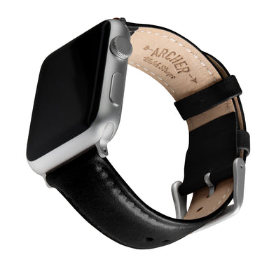 Apple Watch Leather - Black/Matched/Silver Aluminum
