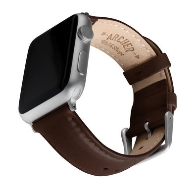 Apple Watch Leather - Dark Chestnut/Matched/Silver Aluminum