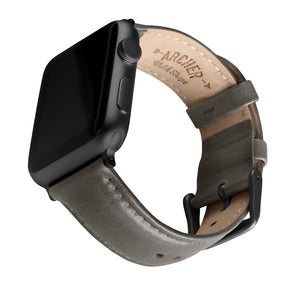 Apple Watch Leather - Pewter Gray/Matched/Space Gray