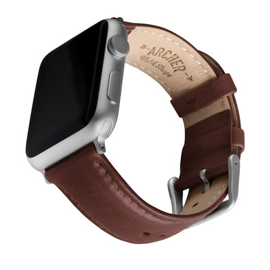 Apple Watch Leather - Mahogany/Matched/Silver Aluminum