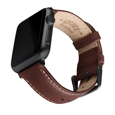 Apple Watch Leather - Mahogany/Natural/Space Gray