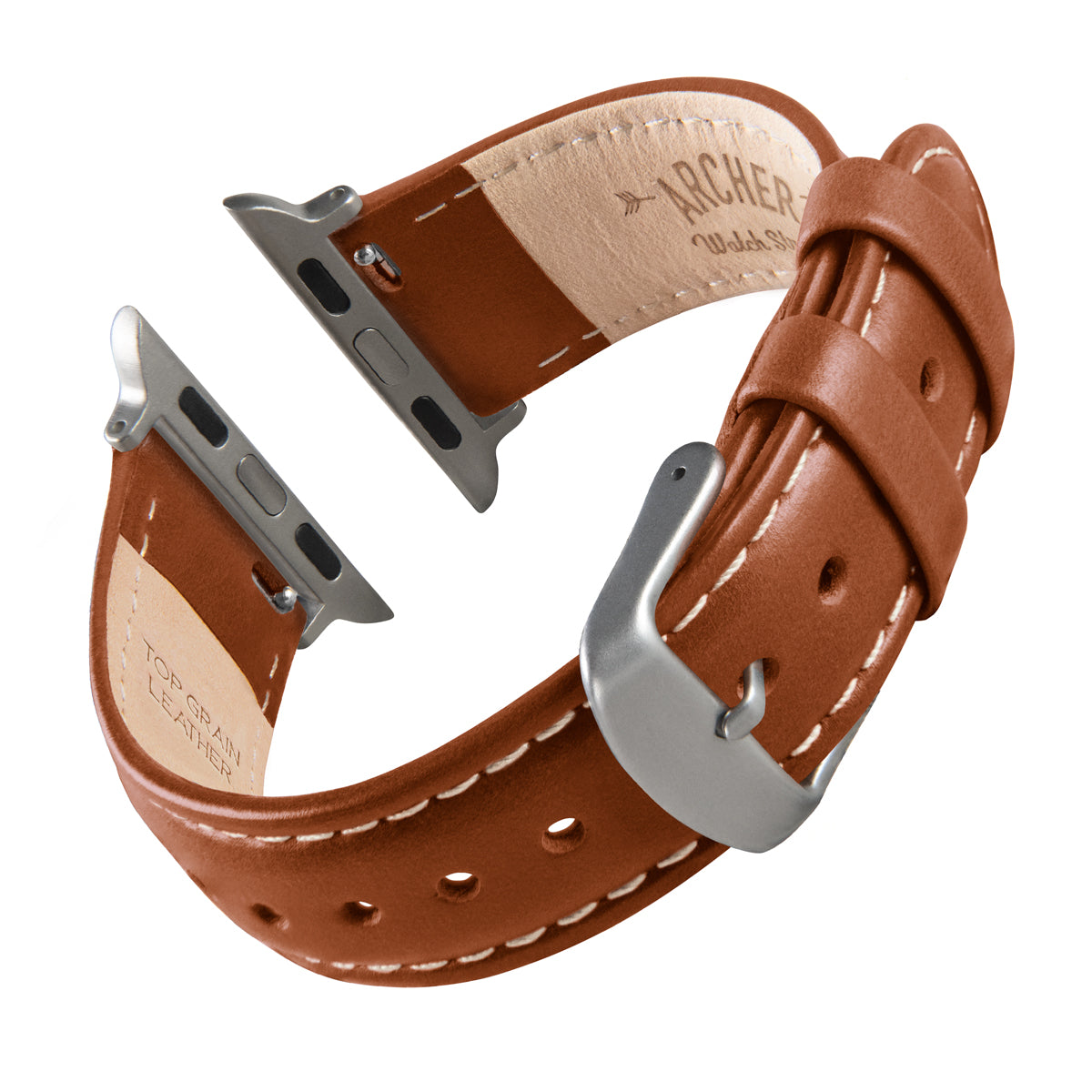 bureau Bekendtgørelse spektrum Apple Watch Leather - Cognac/Natural/Silver Aluminum – Archer Watch Straps