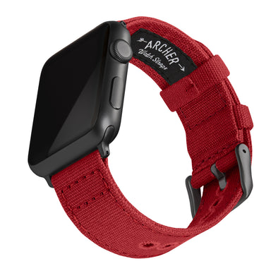 Apple Watch Canvas - Carmine Red/Space Gray, ARC-AWC2-REDG42, ARC-AWC2-REDG38
