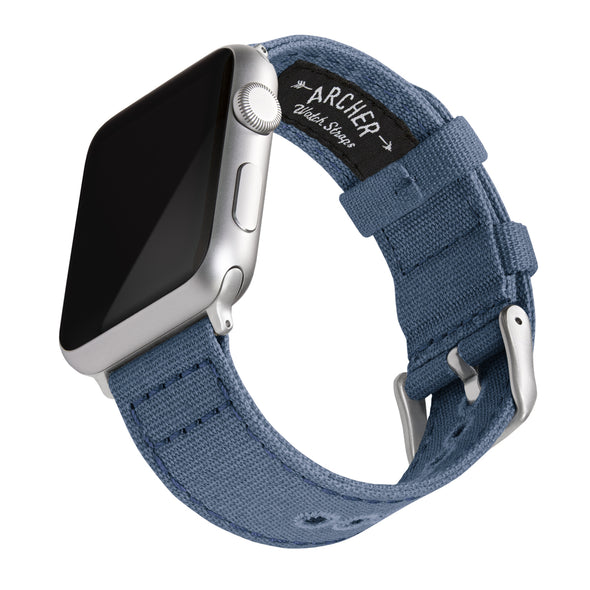 Apple Watch Canvas - Classic Denim Blue/Silver Aluminum, ARC-AWC2-BLUS42, ARC-AWC2-BLUS38