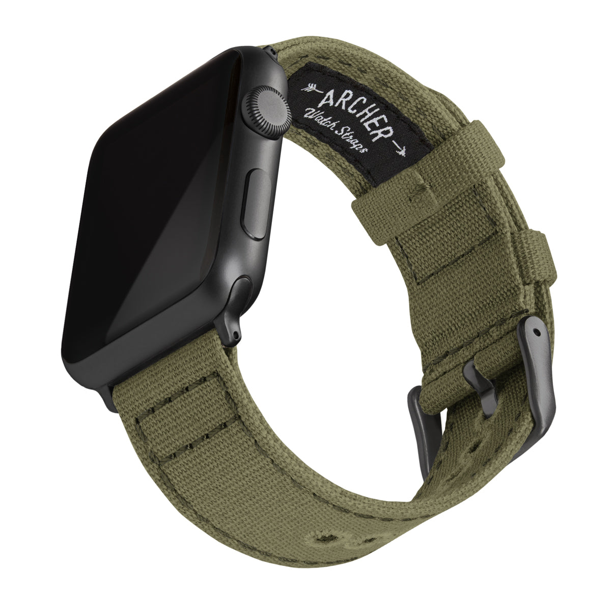 Apple Watch Canvas - Faded Olive/Space Gray – Archer Watch Straps