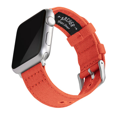 Apple Watch Canvas - Tangelo Orange/Silver Aluminum, ARC-AWC2-ORGS42, ARC-AWC2-ORGS38