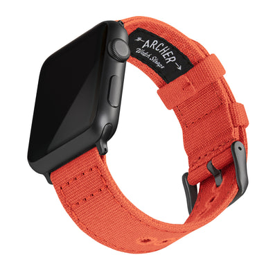 Apple Watch Canvas Tangelo Orange Space Gray Archer Watch Straps