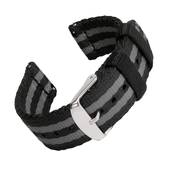 Quick Release Seat Belt Nylon - Black and Gray (James Bond), ARC-QRSB-BLKGRY22, ARC-QRSB-BLKGRY20, ARC-QRSB-BLKGRY18