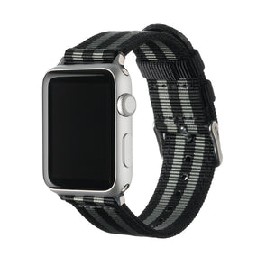 Apple Watch Nylon - Black and Gray (James Bond)/Stainless, ARC-AWNYL-BLKGRYS42, ARC-AWNYL-BLKGRYS38