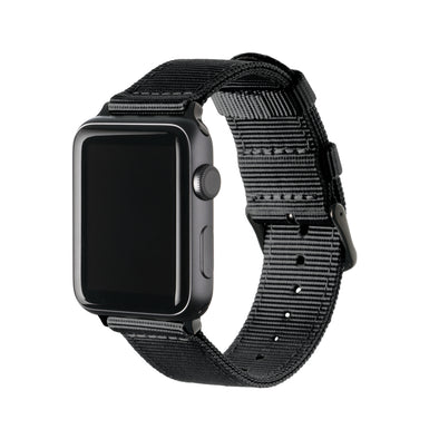 Apple Watch Nylon - Black/Black, ARC-AWNYL-BLKB42, ARC-AWNYL-BLKB38