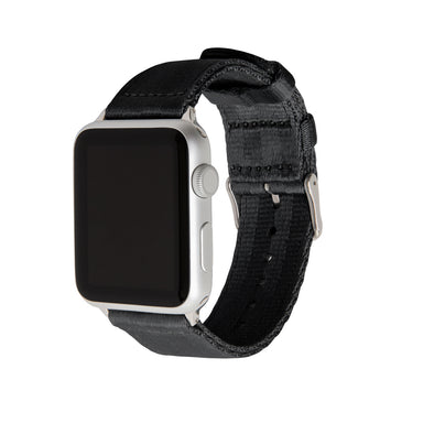 Apple Watch Seat Belt Nylon - Black/Stainless, ARC-AWSB-BLKS42, ARC-AWSB-BLKS38