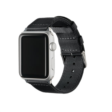 Apple Watch Nylon - Black/Stainless, ARC-AWNYL-BLKS42, ARC-AWNYL-BLKS38