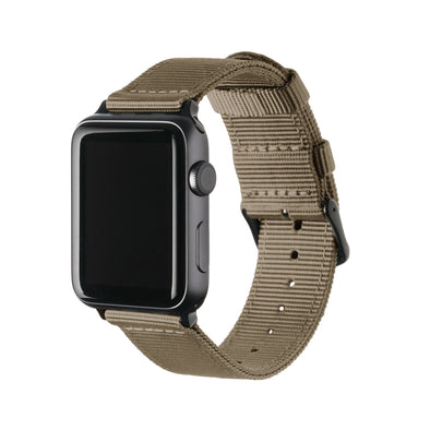 Apple Watch Nylon - Khaki/Black, ARC-AWNYL-KHKB42, ARC-AWNYL-KHKB38