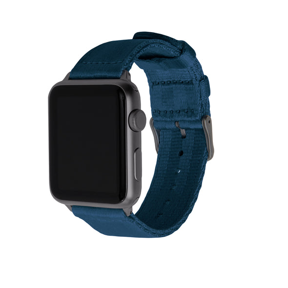 Apple Watch Seat Belt Nylon - Navy/Gray, ARC-AWSB-NVYG42, ARC-AWSB-NVYG38