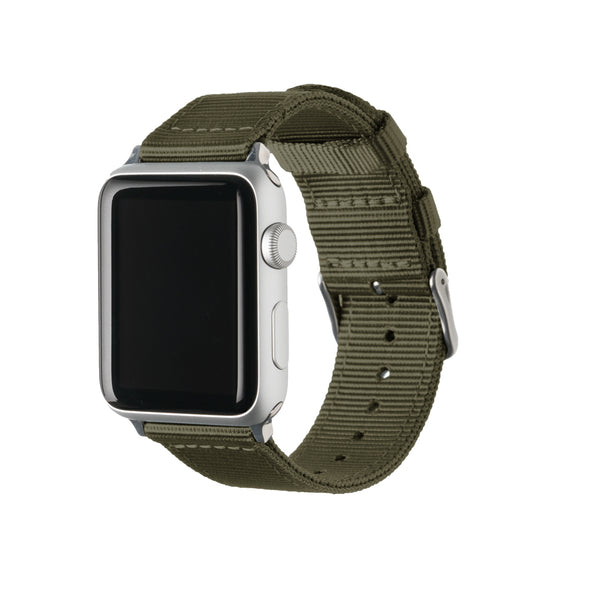 Apple Watch Nylon - Olive/Stainless, ARC-AWNYL-OLVS42, ARC-AWNYL-OLVS38