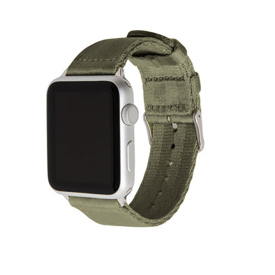 Apple Watch Seat Belt Nylon - Olive/Stainless, ARC-AWSB-OLVS42, ARC-AWSB-OLVS38