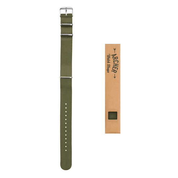 Seat Belt NATO - Olive, Stainless Hardware, ARC-SBNATO-OLV22, ARC-SBNATO-OLV20, ARC-SBNATO-OLV18