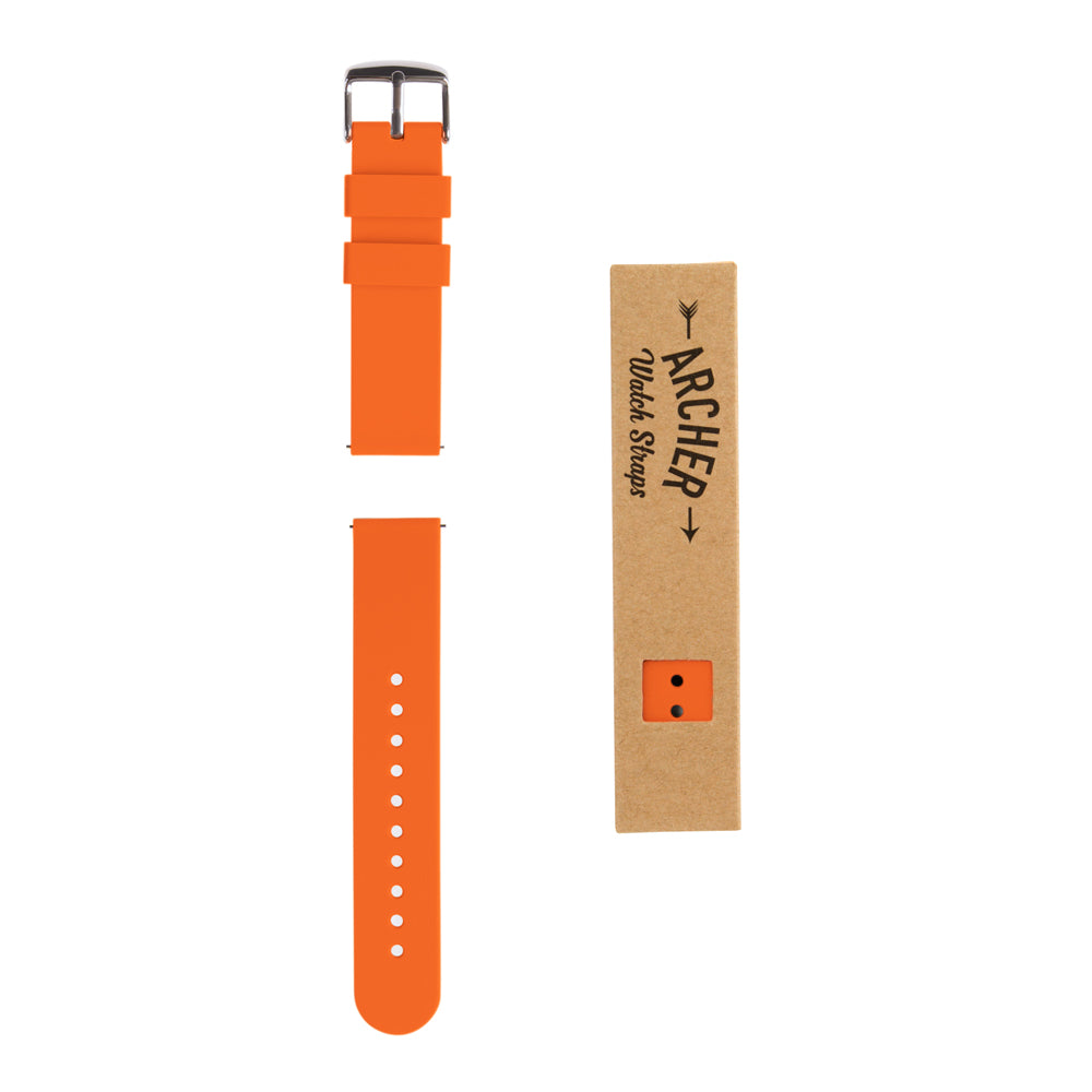 Archer Watch Straps Quick Release Silicone - Portland Orange 18mm