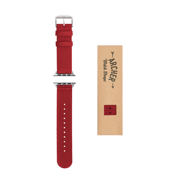 Apple Watch Nylon - Red/Stainless, ARC-AWNYL-REDS42, ARC-AWNYL-REDS38