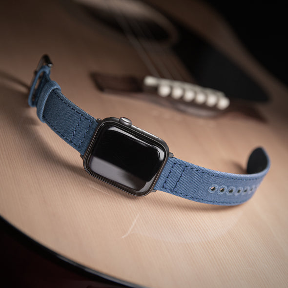 Apple Watch Canvas - Classic Denim Blue/Space Gray, ARC-AWC2-BLUG42, ARC-AWC2-BLUG38