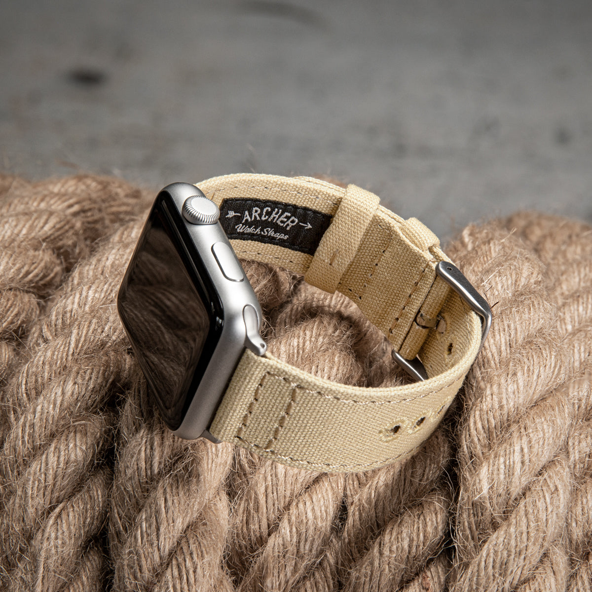 Archer Watch Straps - Canvas Watch Bands for Apple Watch (Carmine