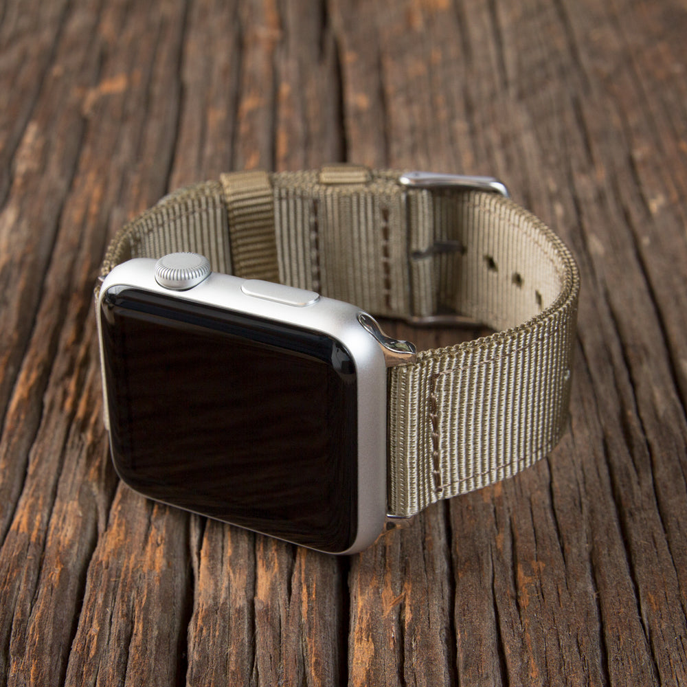 Apple Watch Nylon - Khaki/Stainless – Archer Watch Straps