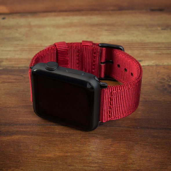 Apple Watch Nylon - Red/Black, ARC-AWNYL-REDB42, ARC-AWNYL-REDB38