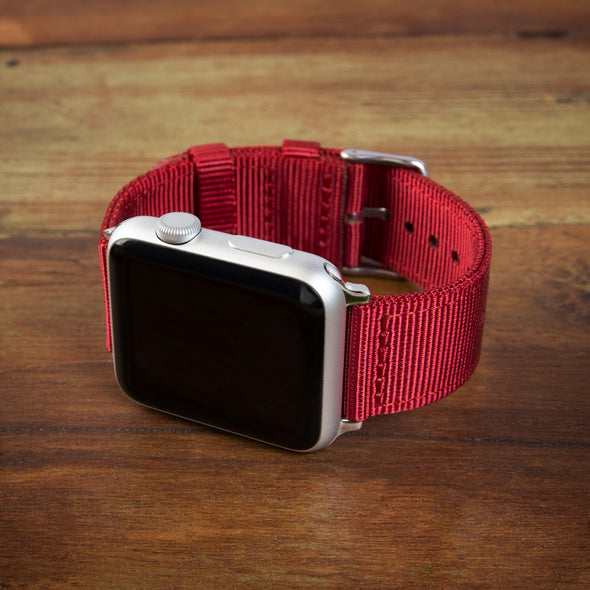 Apple Watch Nylon - Red/Stainless, ARC-AWNYL-REDS42, ARC-AWNYL-REDS38